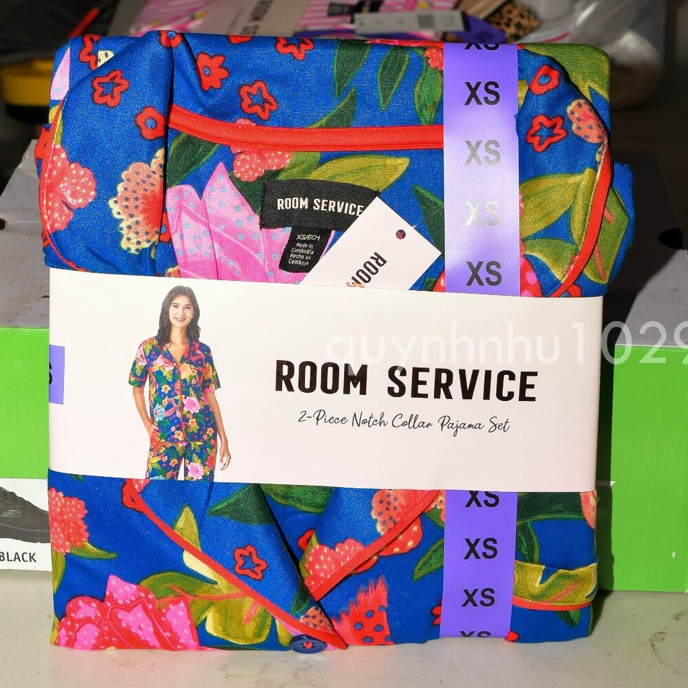 Room Service Women's Notch Collar Pajama Set - Picture 3 of 12